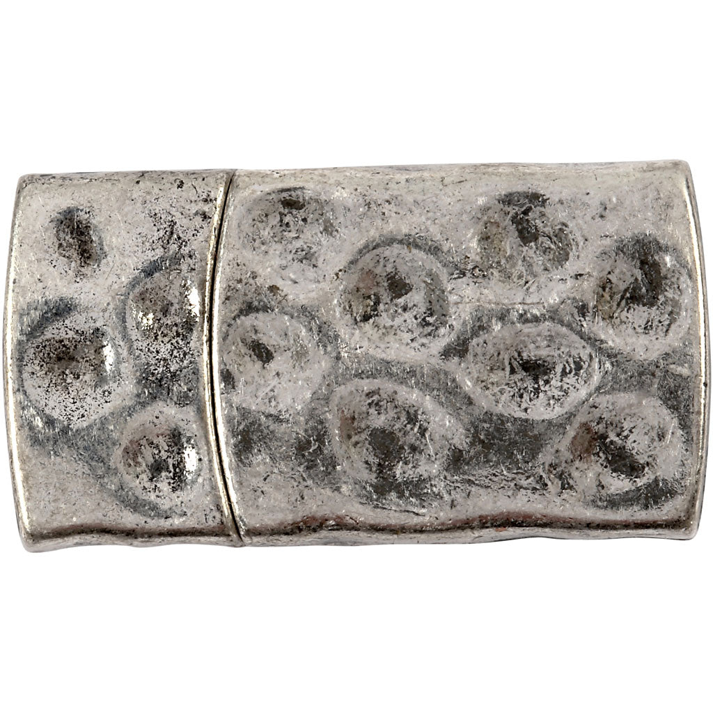 Creativ company magnetic clasp, size 7x29 mm, hole size 3x10 mm, antique silver, 1 piece