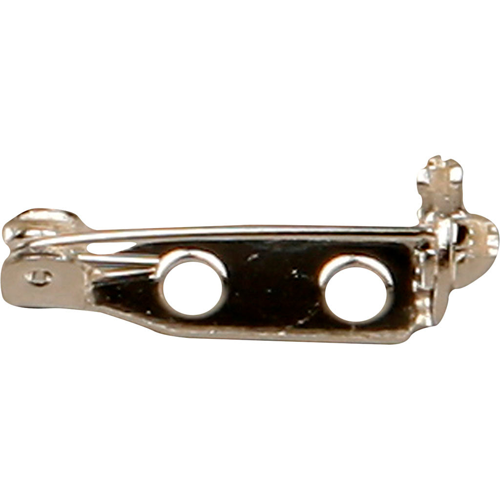 Creativ company brooch pin, l: 15 mm, silver-plated, 100 pieces 1 box
