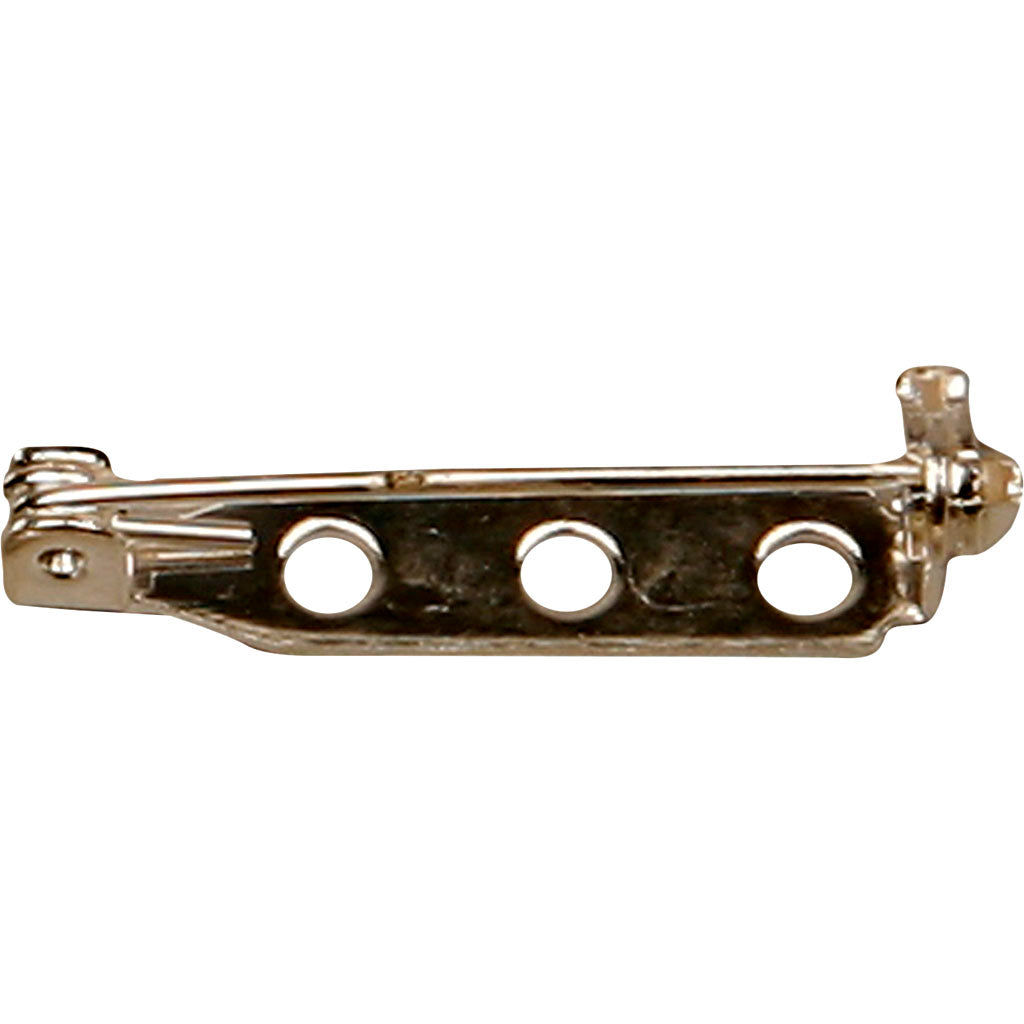 Creativ company brooch pin, l: 25 mm, silver-plated, 100 pieces 1 box