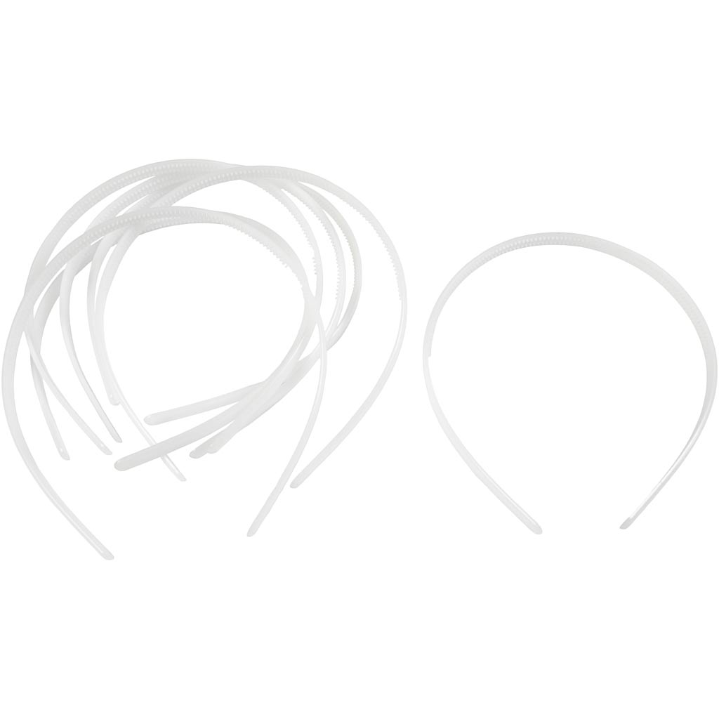 Creativ company headbands, w: 8 mm, white, 20 pieces 1 box