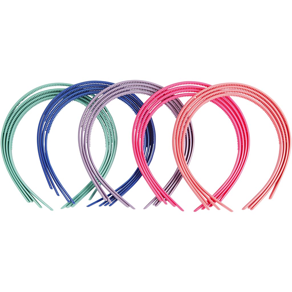 Creativ company headbands, w: 8 mm, various colors, 20 pieces 1 box