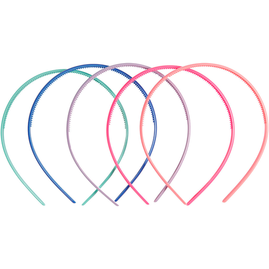 Creativ company headbands, w: 8 mm, various colors, 5 pieces 1 box