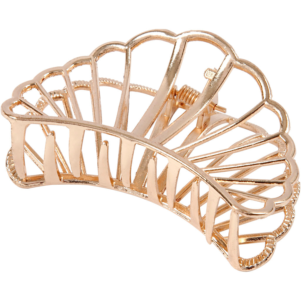 Creativ company hair clips, l: 80 mm, w: 52 mm, gold-plated, 1 piece