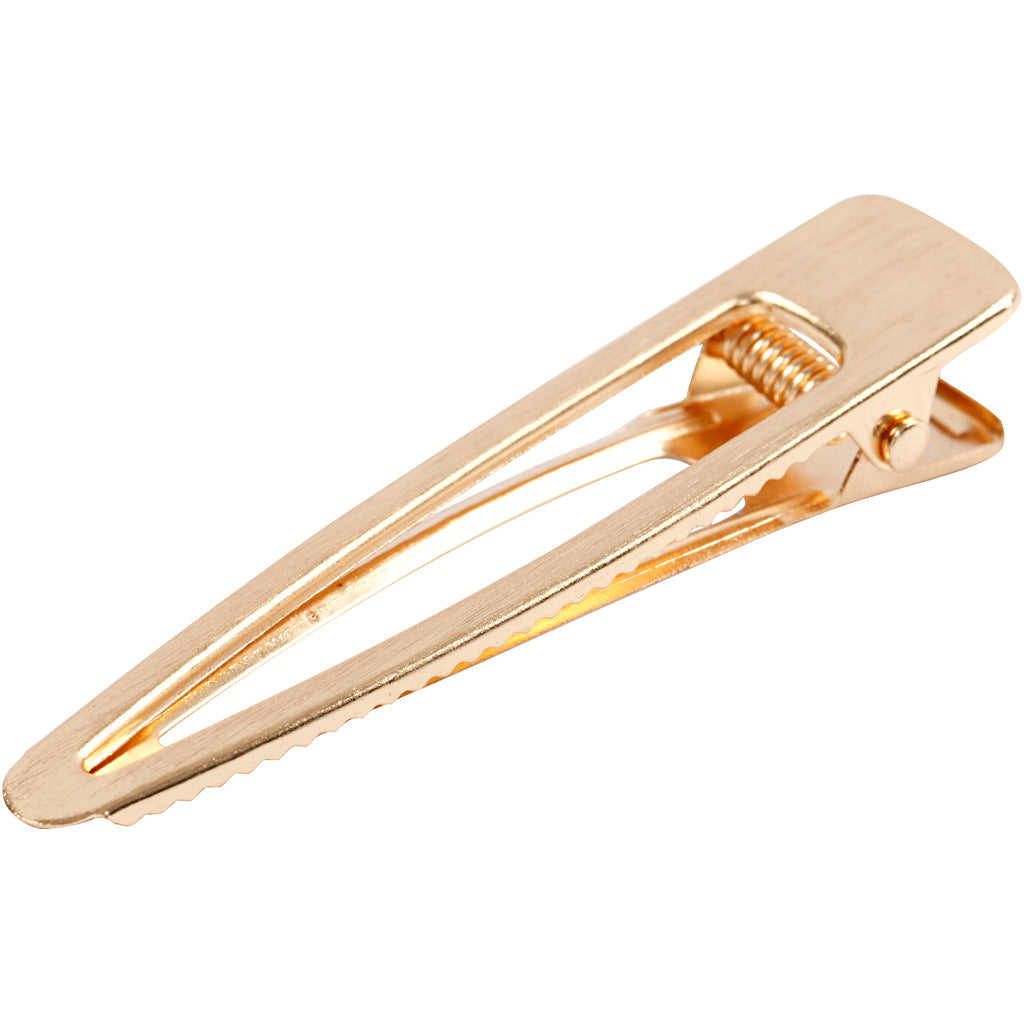 Creativ company hair clips, l: 75 mm, w: 16 mm, gold-plated, 1 piece