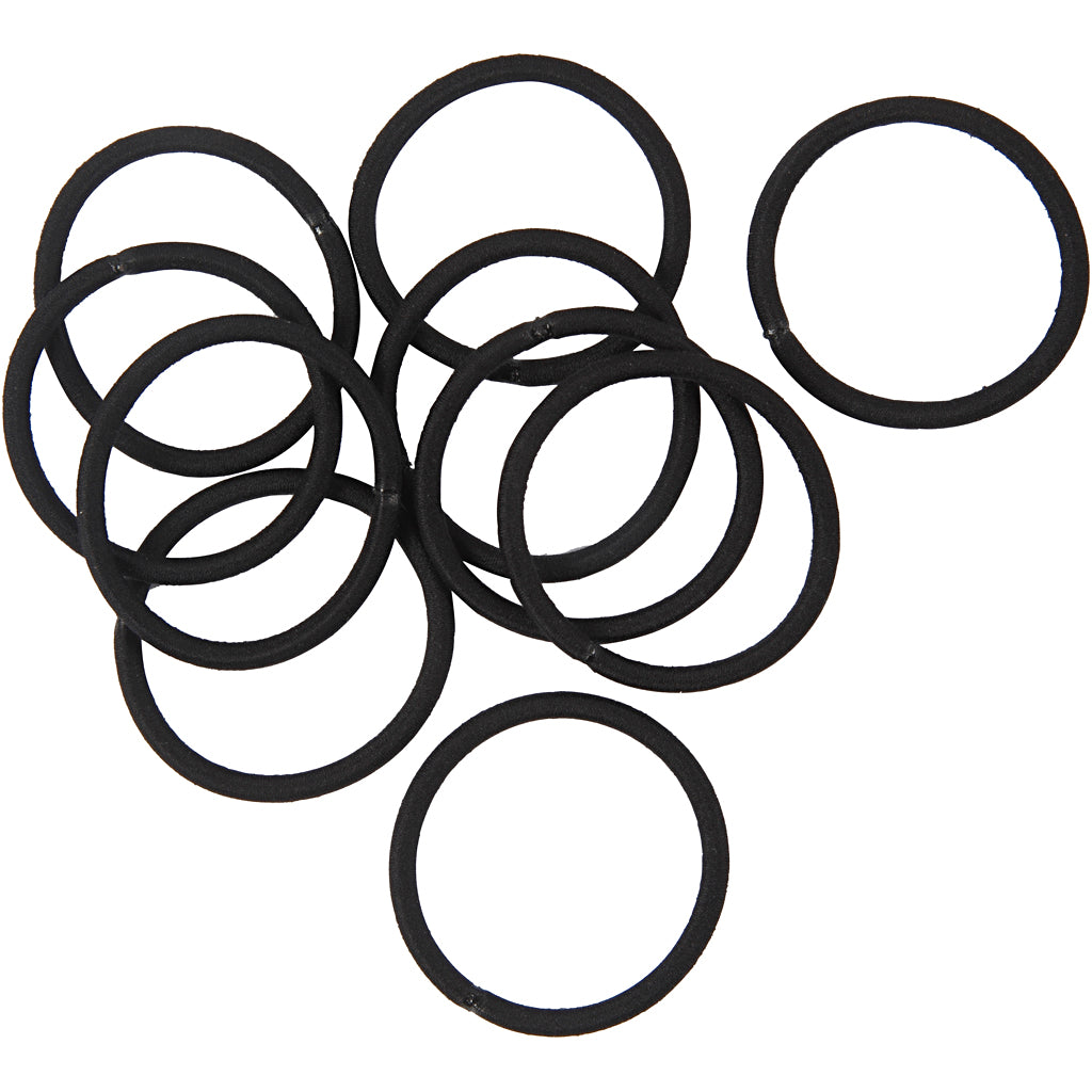 Creativ company hair elastic, d 45 mm, black, 10 pieces 1 box