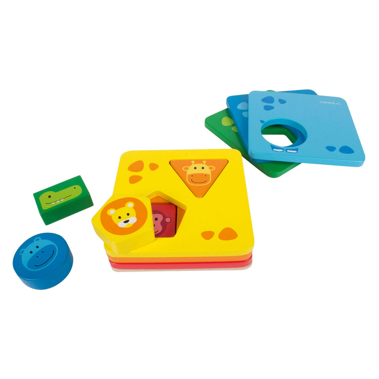 Beleduc Wooden Stacking Tower with Shapes