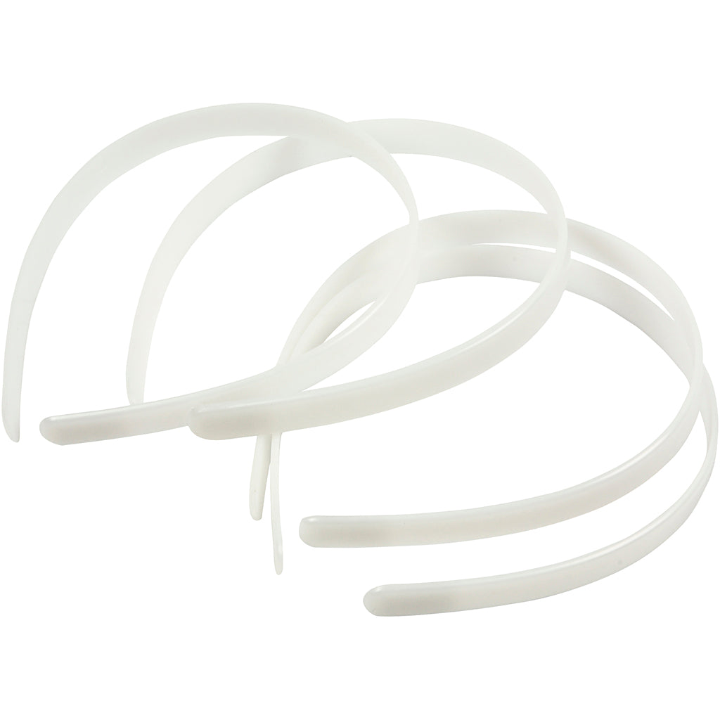 Creativ company headbands, w: 13 mm, white, 5 pieces 1 box