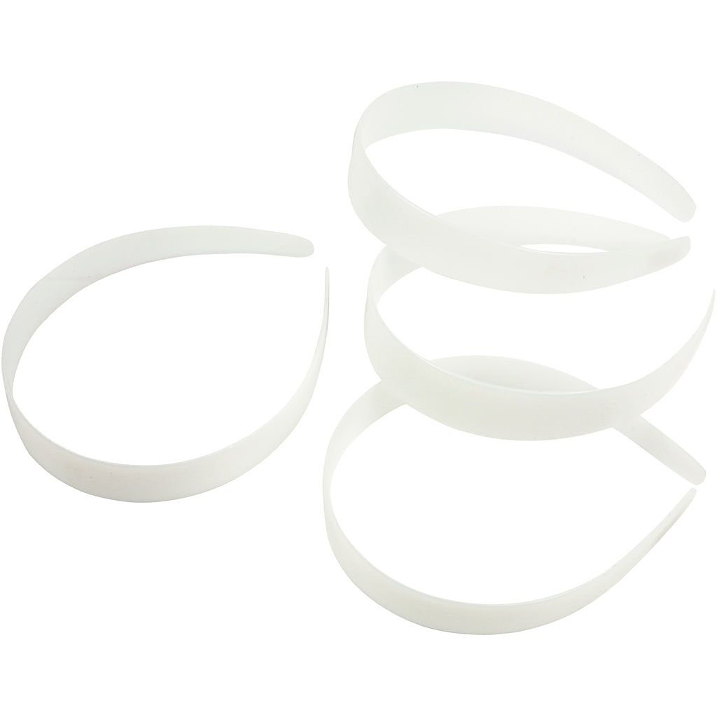 Creativ company headbands, w: 25 mm, white, 5 pieces 1 box