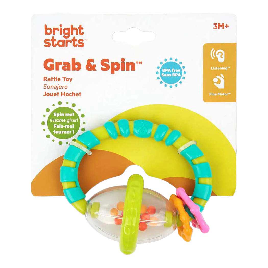Grab and spin rattle and teether
