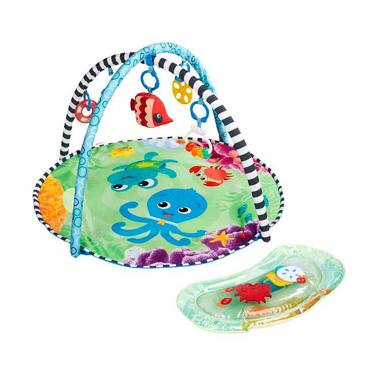 2-in-1 play gym with water mat