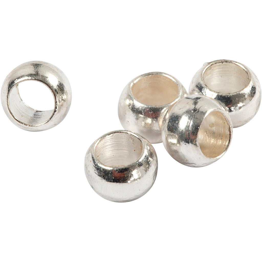 Creativ company crimp beads, d 2.5 mm, silver, 100 pieces 1 box