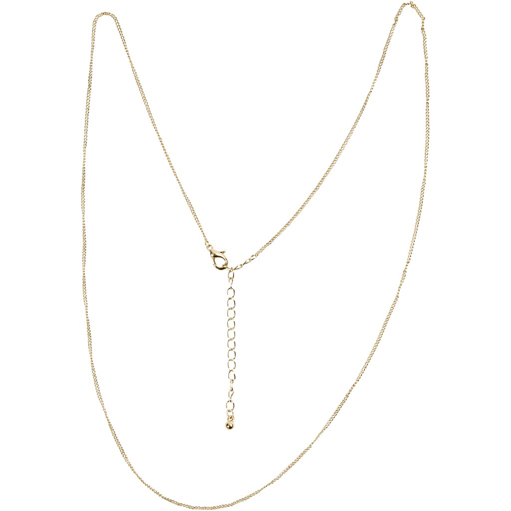 Creativ company necklace, length 80 cm, depth 1 mm, gold plated, 1 piece