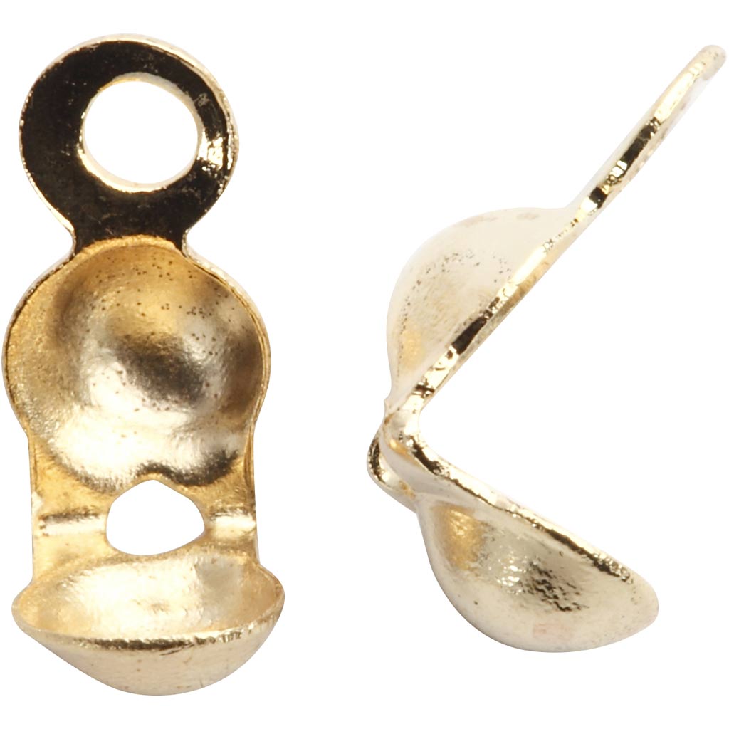 Creativ company calotte, l: 8 mm, d 3 mm, gold-plated, 100 pieces 1 box