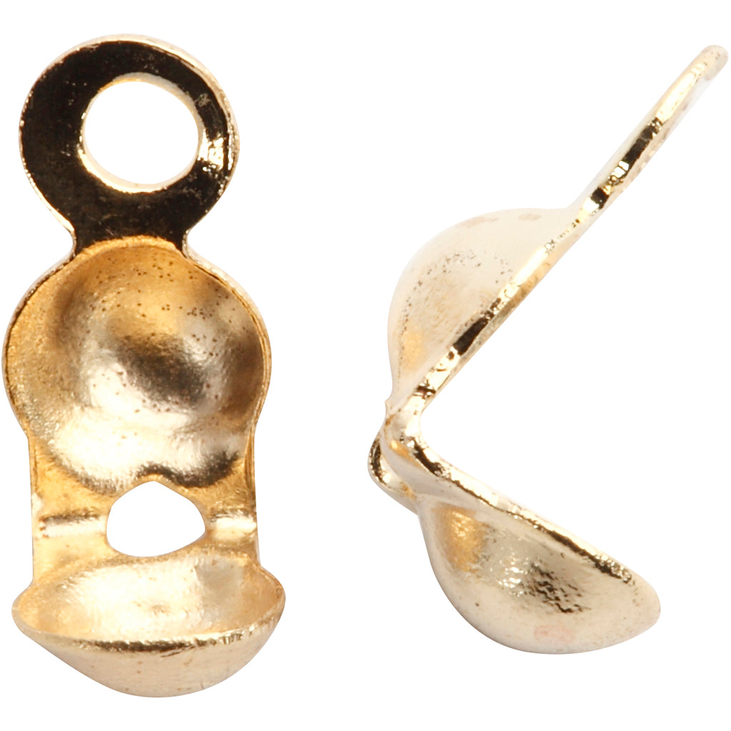 Creativ company calotte, l: 8 mm, d 3 mm, gold-plated, 20 pieces in a box