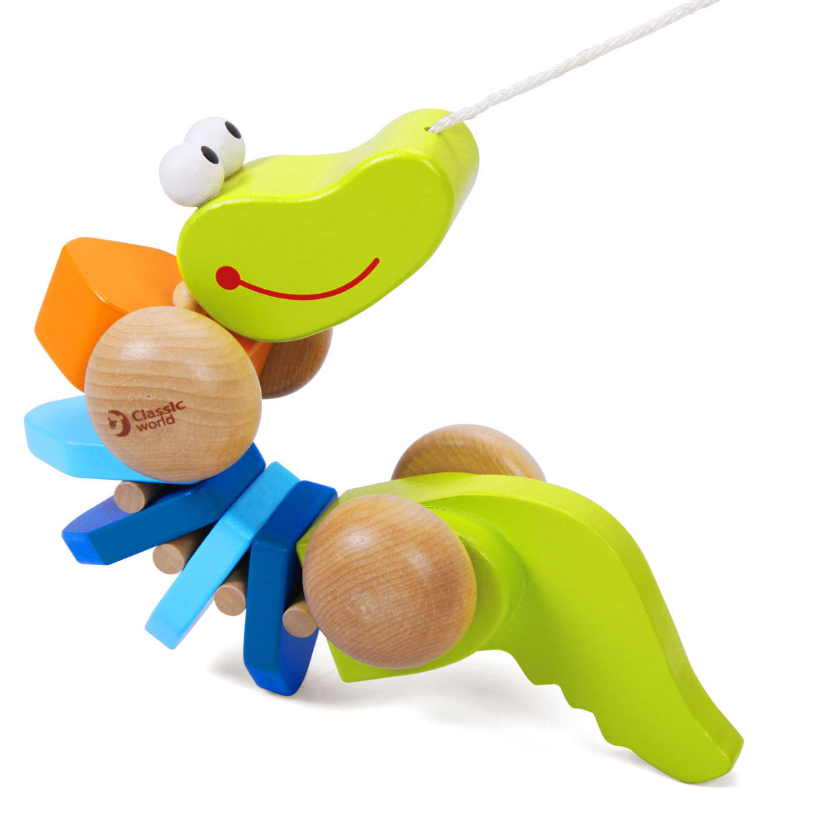 Classic world wooden pull-along crocodile