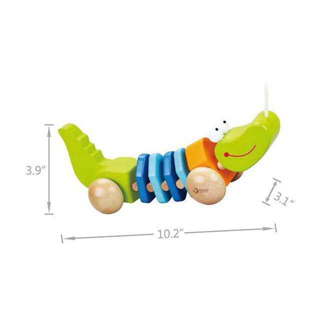 Classic world wooden pull-along crocodile
