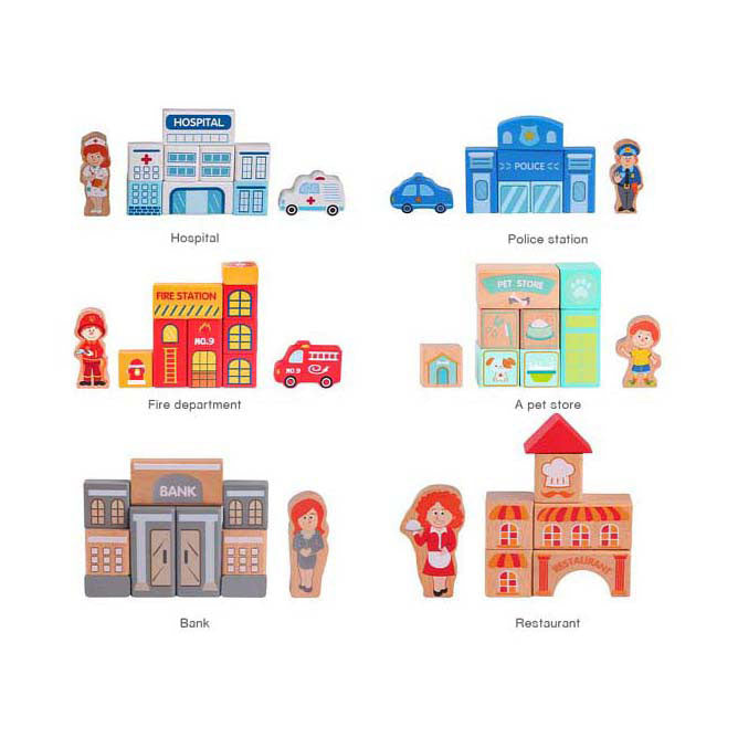 World World Wooden Blocks City, 120dlg.