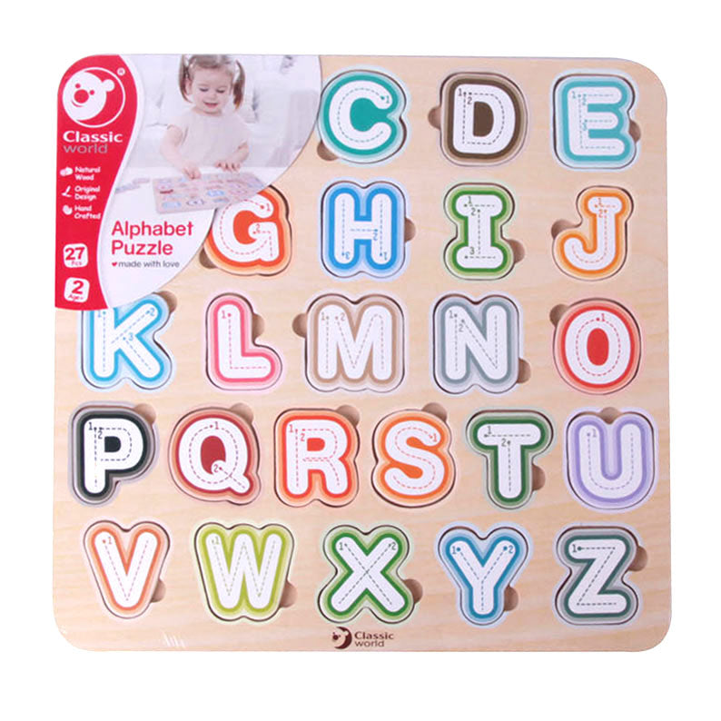 Klassiker World World Wooden Puzzle Alphabet, 27st.