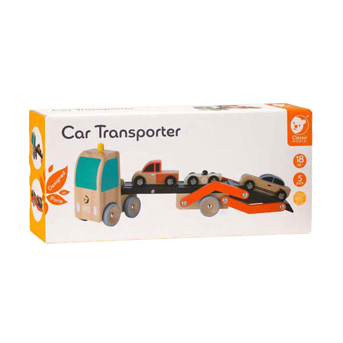 Classic World World Car Transporter with Cars, 4 pcs.