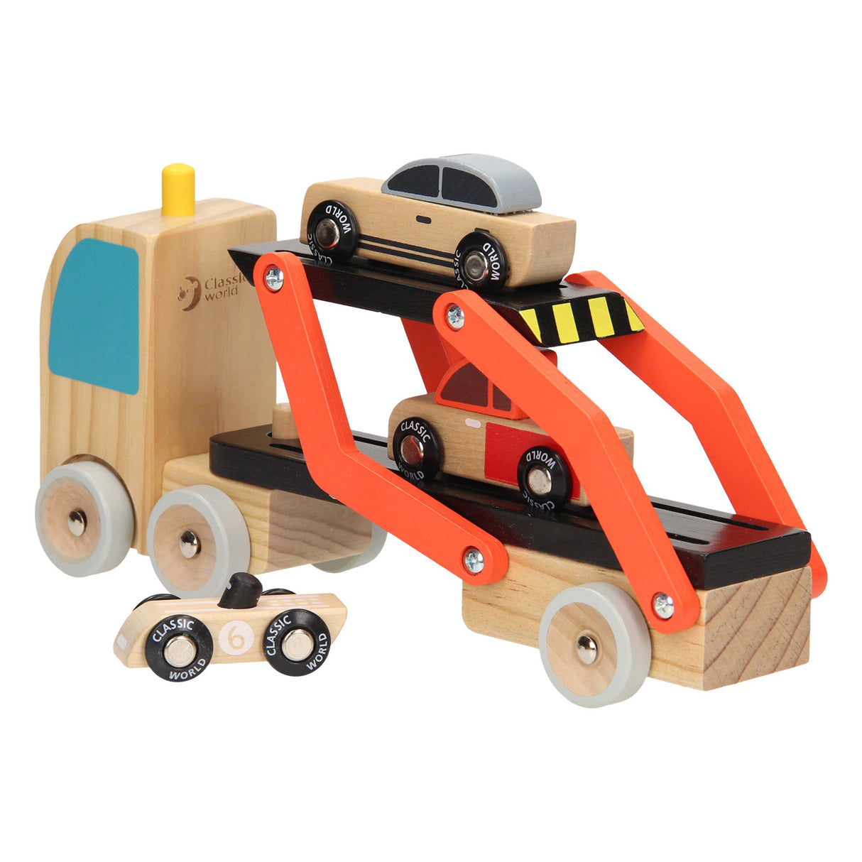 Classic World car transporter with cars, 4-pc.