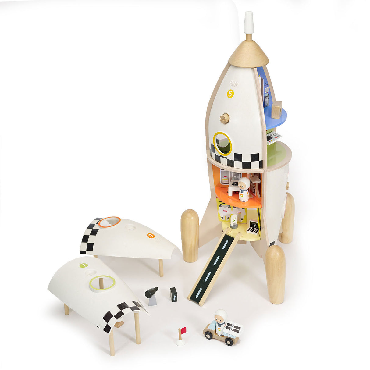 Classic World World Wooden Construction Rocket, 51pcs.