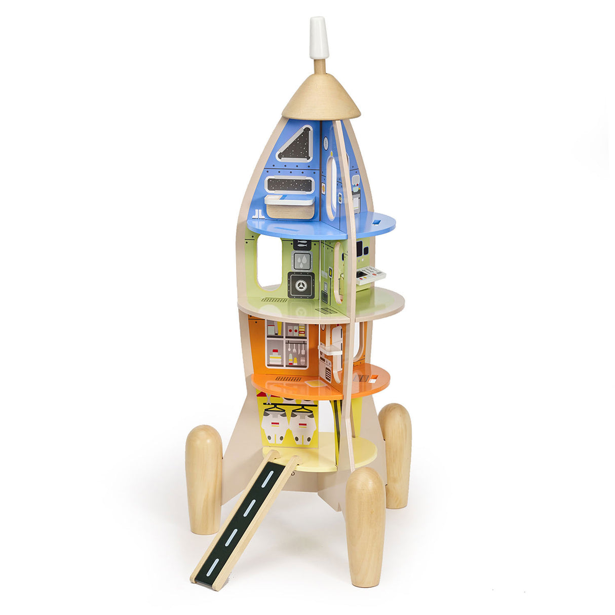 Classic World World Wooden Construction Rocket, 51pcs.