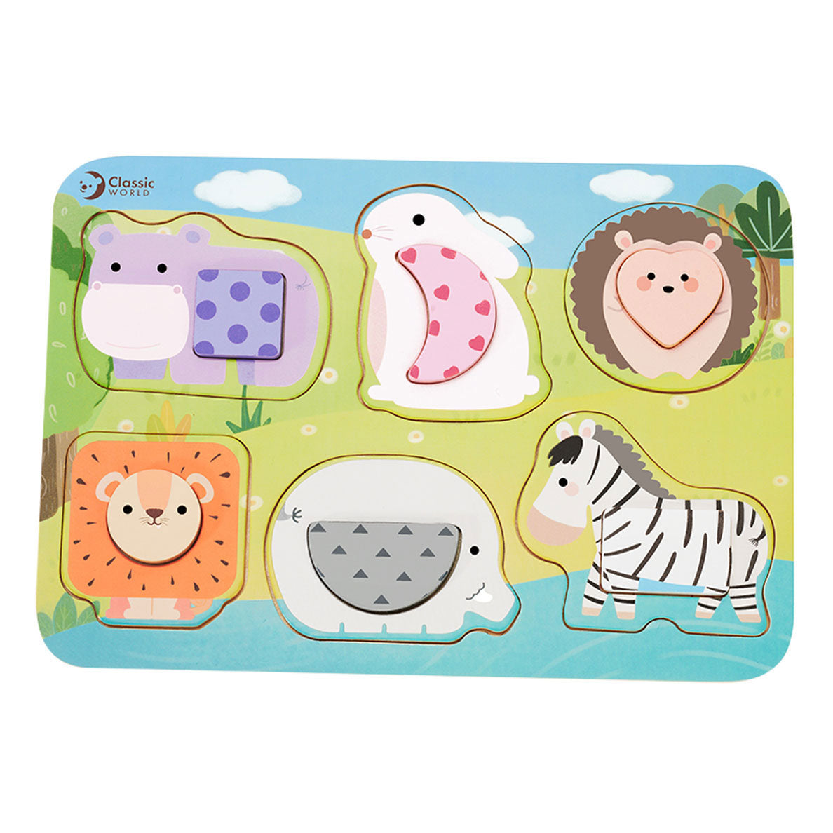 Klassische Welt der Welt Holz Puzzle Wildtiere, 13st.