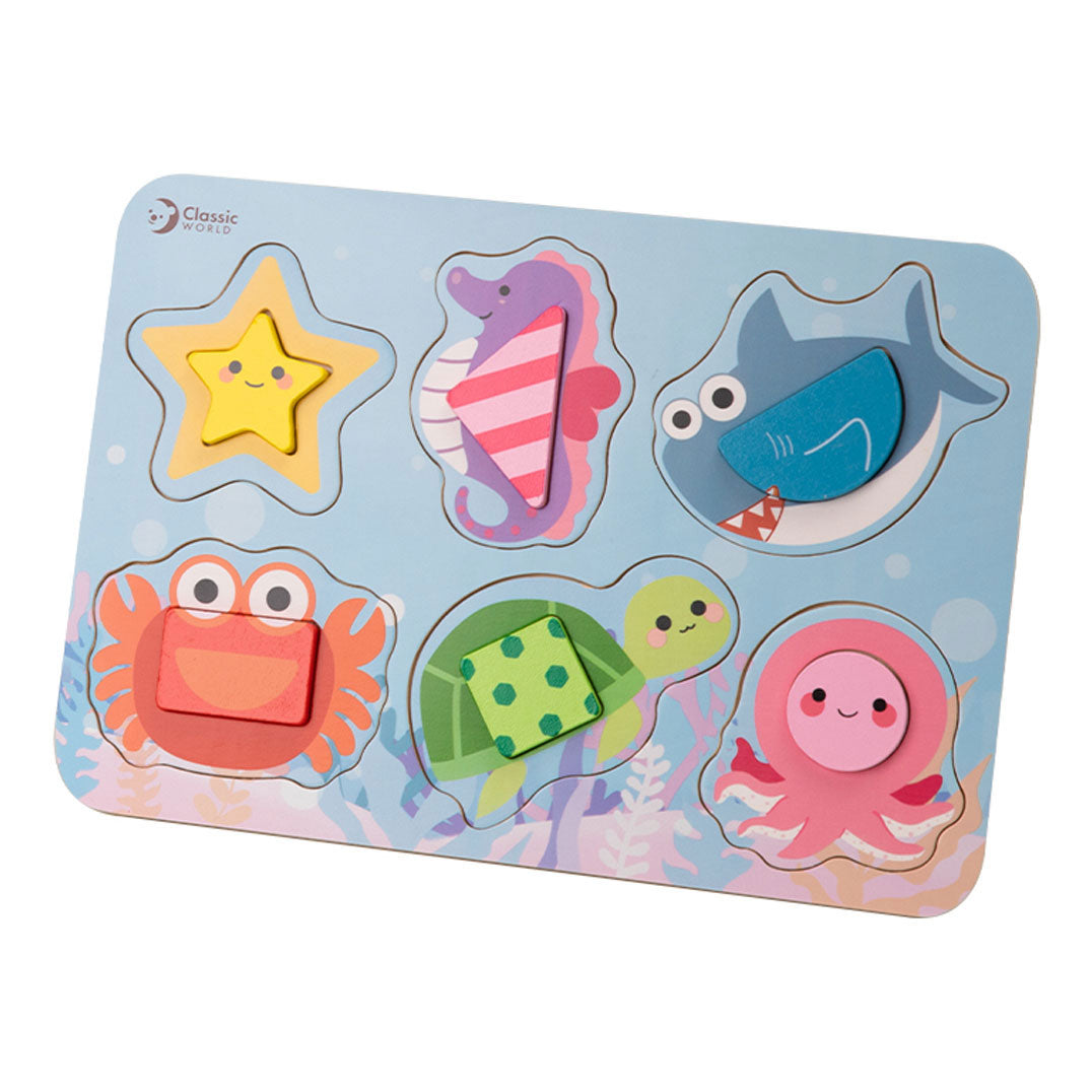 World World World World Wooden Puzzle Ocean Dieren, 13st.