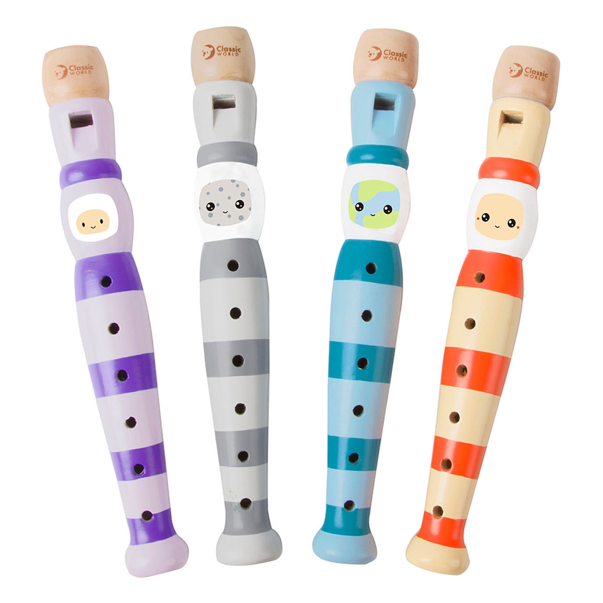 Klasyczny światowy drewniany flet w paski