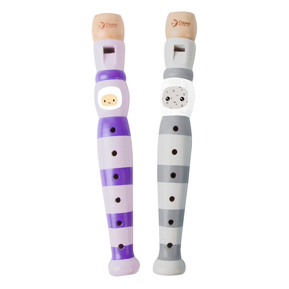 Klasyczny światowy drewniany flet w paski