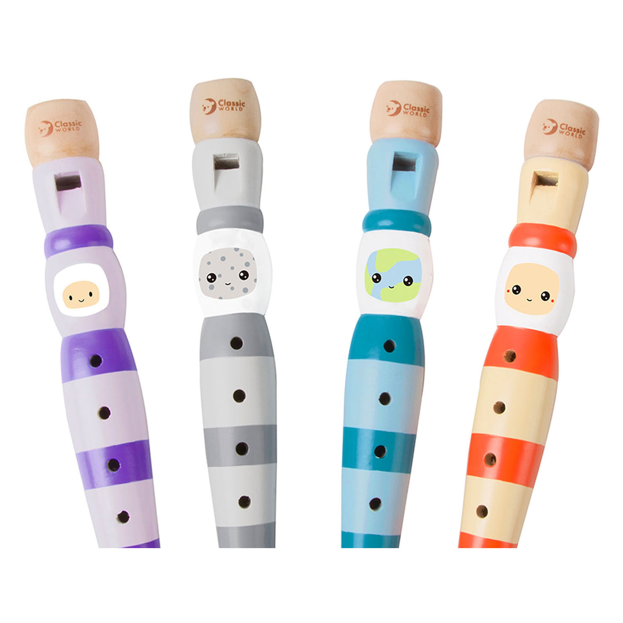 Klasyczny światowy drewniany flet w paski