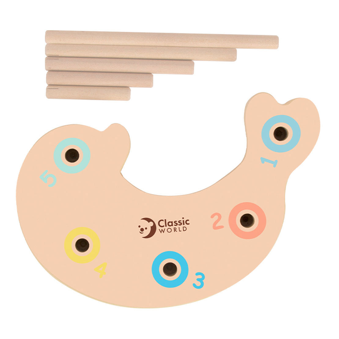 Sceau de jeu de poisson en bois mondial classique, 24dlg.