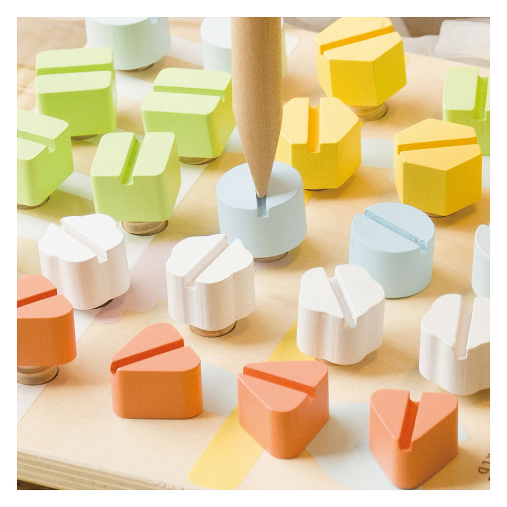 Classic World World Wooden Screw Board Coordination Game, 27pcs.