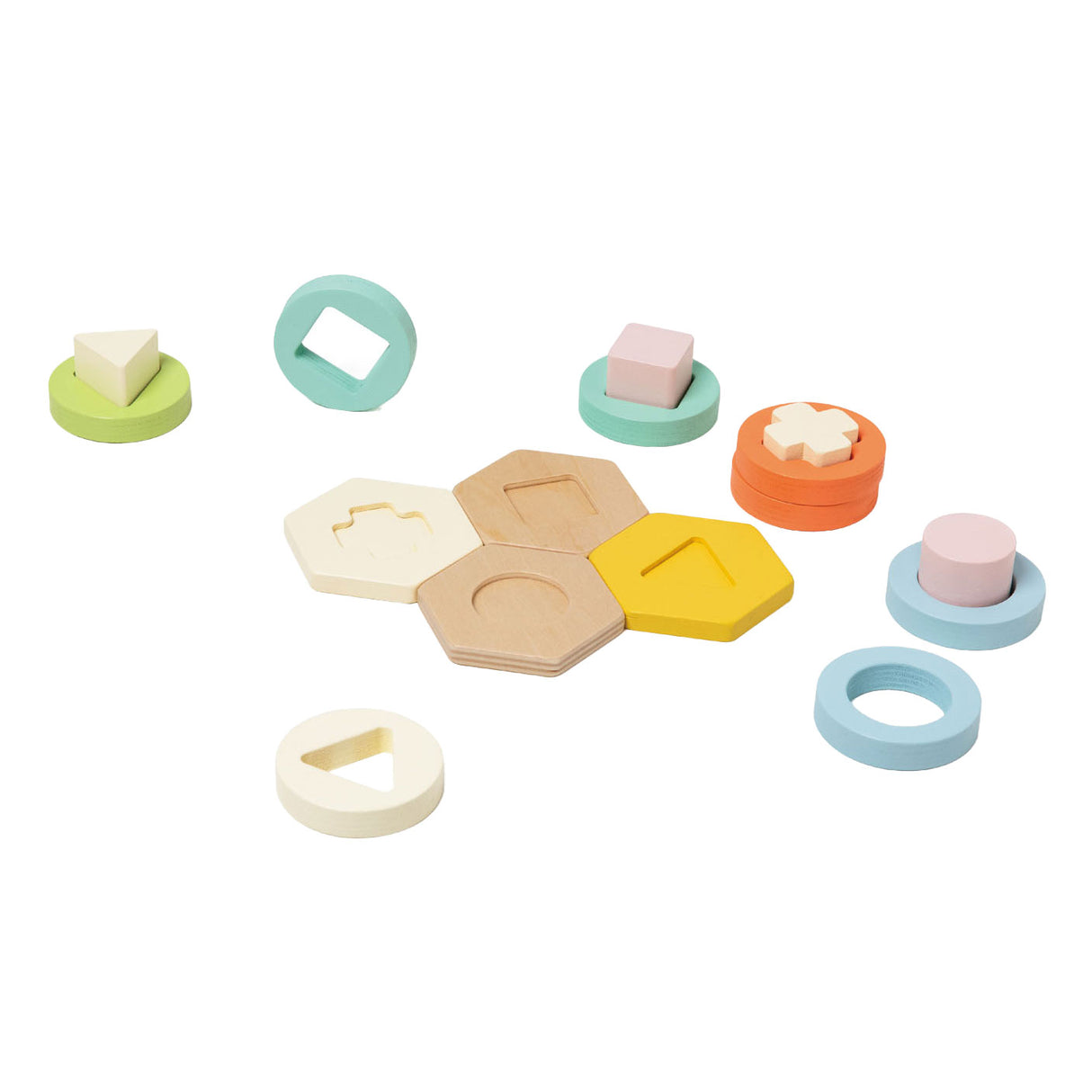 Klasyczna gra polegająca na dopasowywaniu drewnianych kształtów