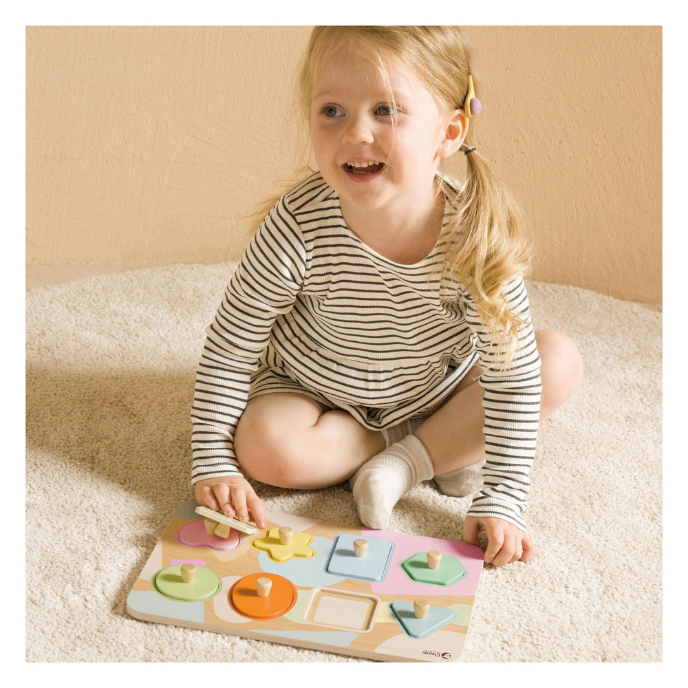 Classic world wooden stud puzzle shapes, 8 pcs.