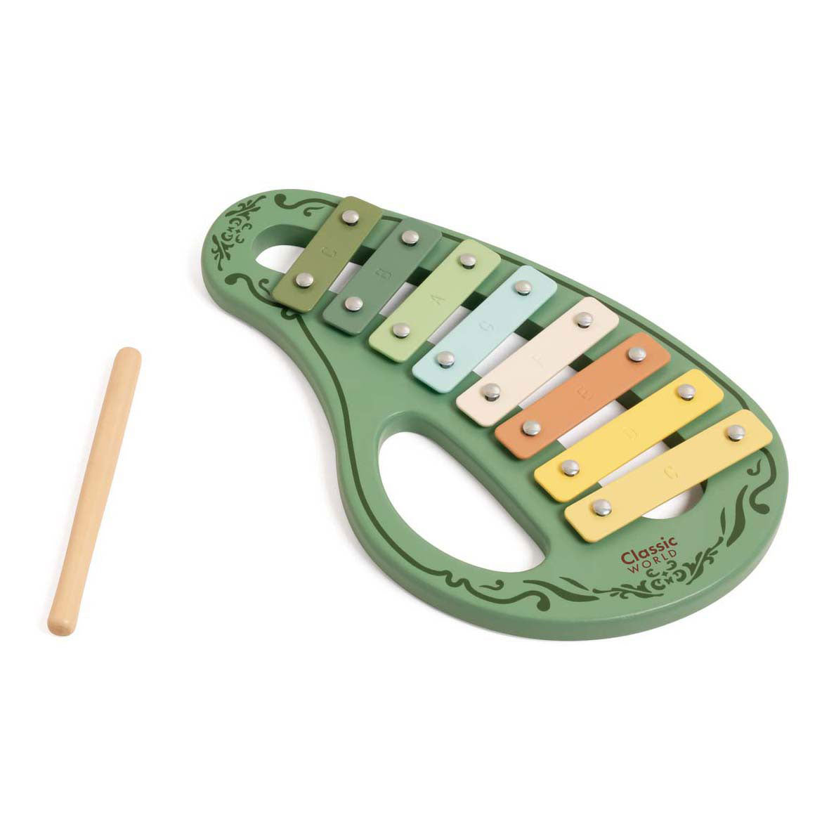Classic World Wooden Vintage Xylophon Green 2dlg.