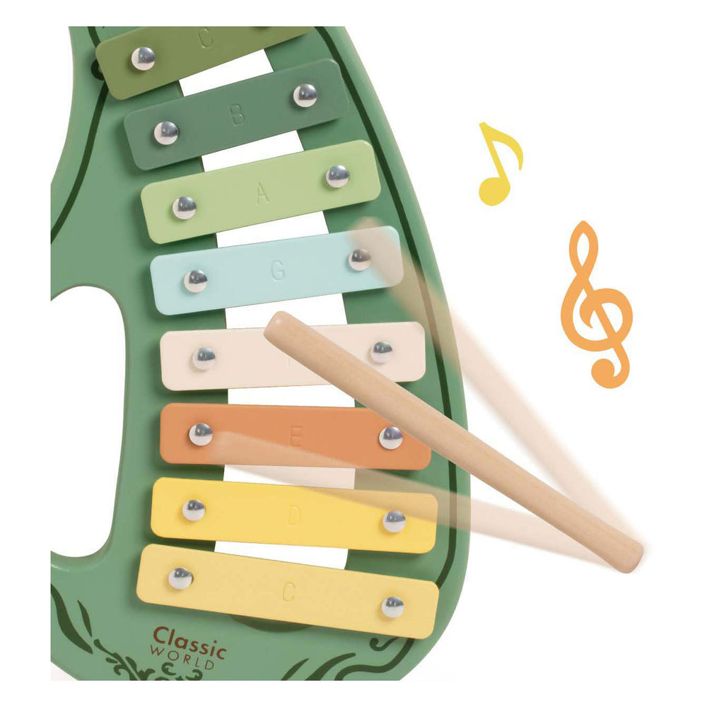 Classic World Wooden Vintage Xylophon Green 2dlg.