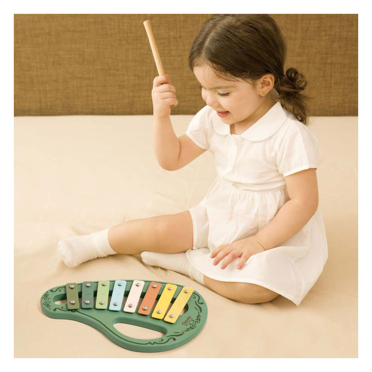 Classic World Wooden Vintage Xylophon Green 2dlg.