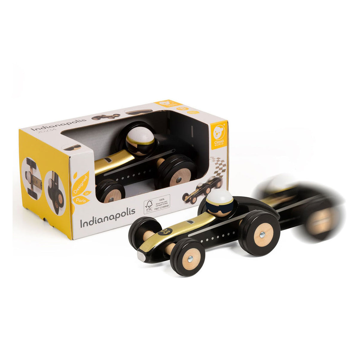 Klassisches Weltspielzeugauto aus Holz, Indianapolis