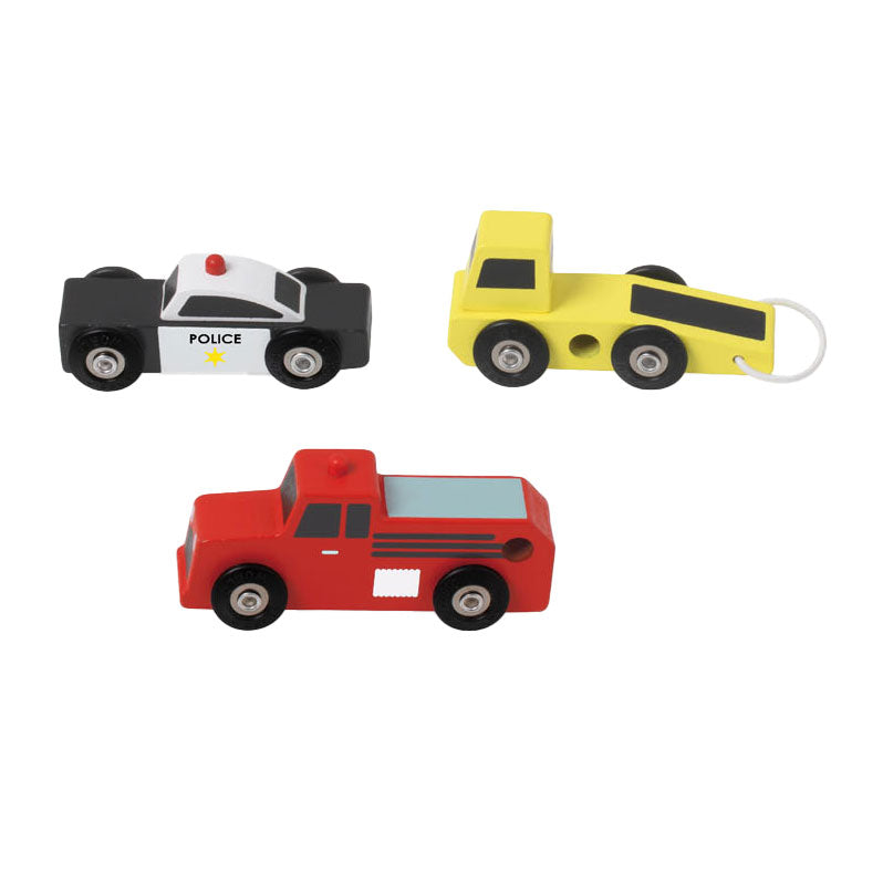 Classic World Wooden Emergency Service Cars Set, 3st.