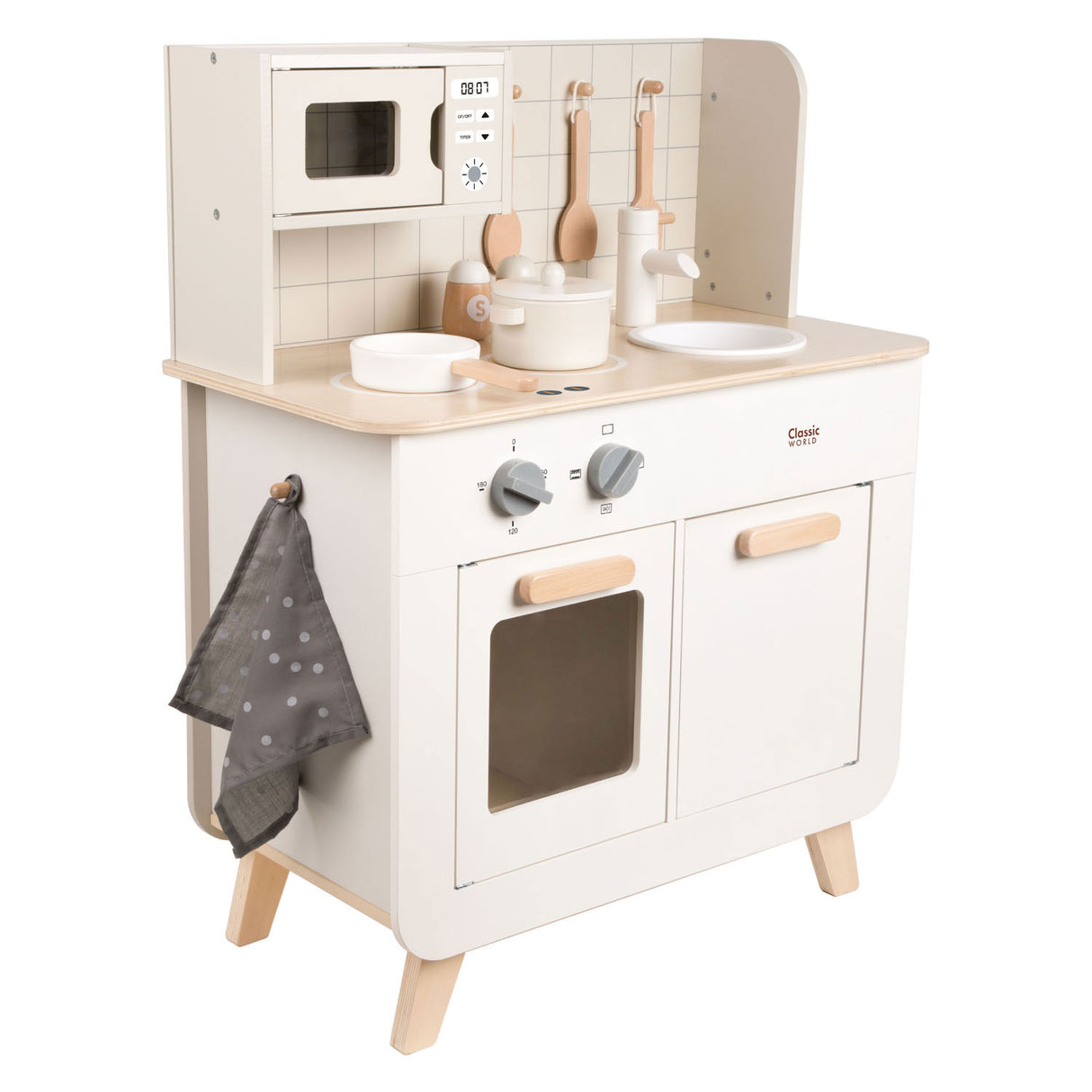 Speelkeuken de chef de madera clásica de madera, 11dlg.