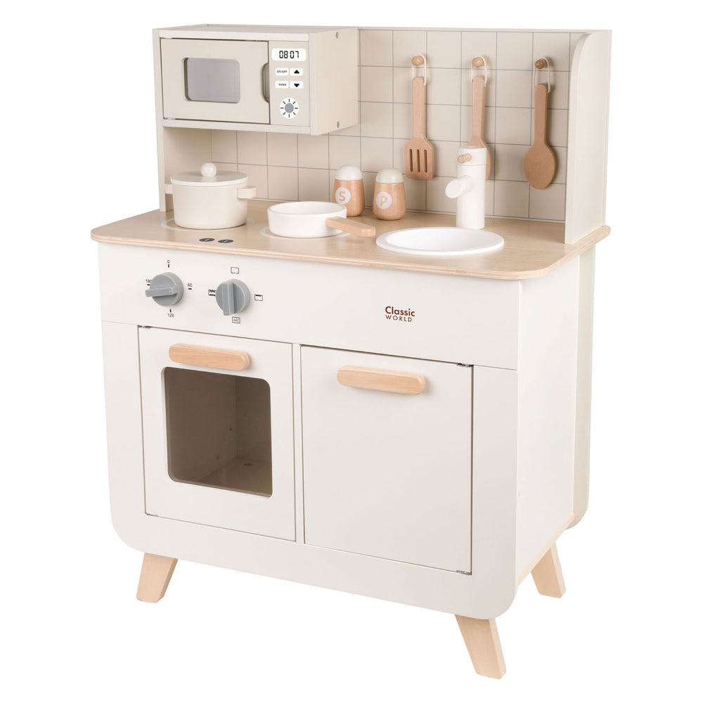 Speelkeuken de chef de madera clásica de madera, 11dlg.