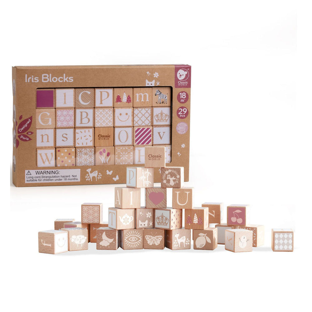 Classic world wooden iris blocks, 29 pcs.