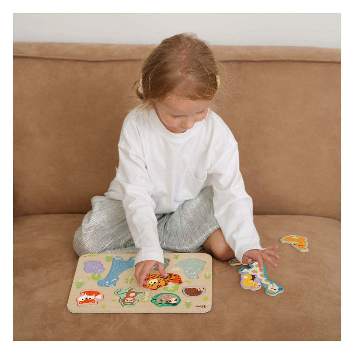 Klasszikus világ fa betétes puzzle állat puzzle, 10 db.