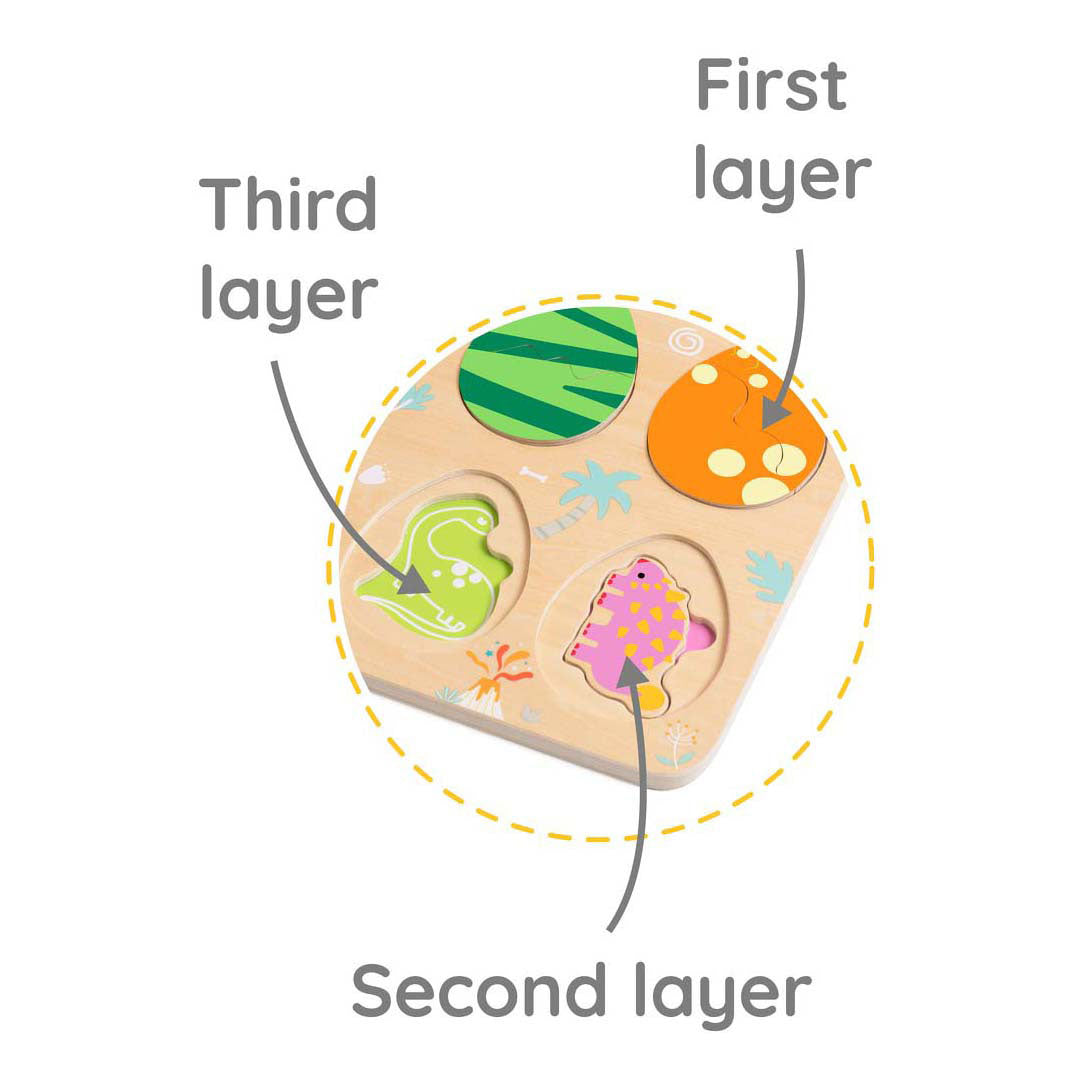 Puzzle drewniane Classic World, dinozaur, 25 elementów.