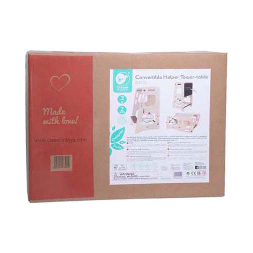 Klassesch Welt Holz 2in1 Léiertuerm an Dësch justierbar, 90cm