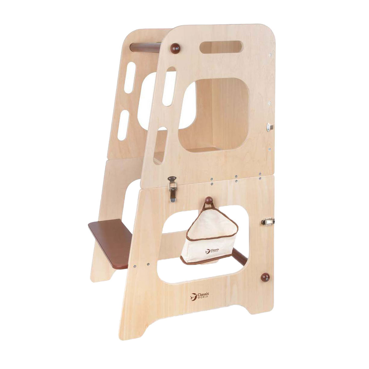 Klassesch Welt Holz 2in1 Léiertuerm an Dësch justierbar, 90cm