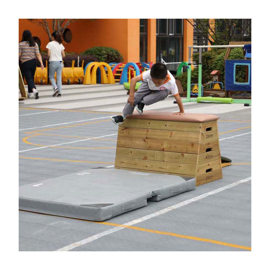 Klasický světový dřevěný 4-vrstvý skákací box výškově nastavitelný, 80cm