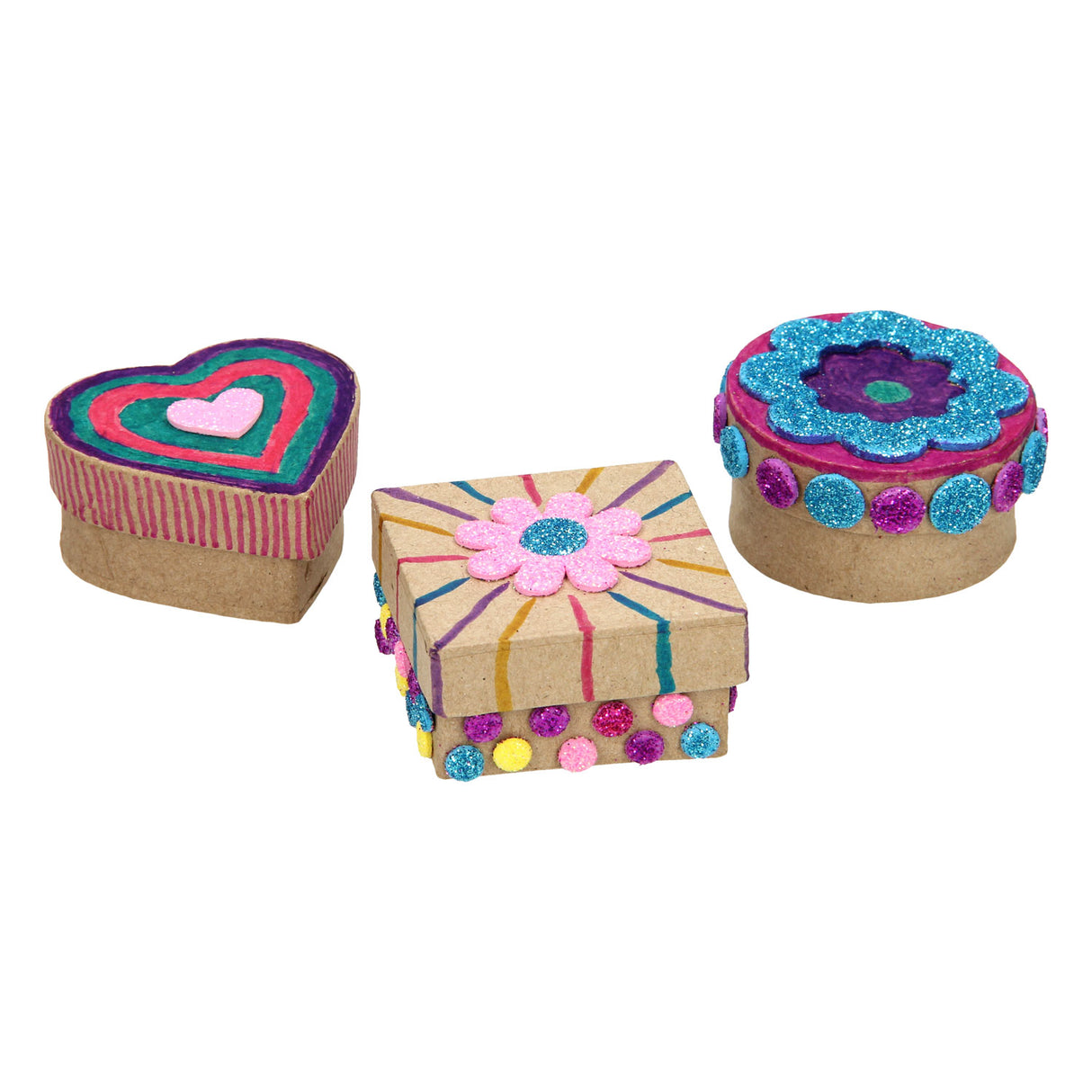 Paper Mache Storage Boxes Small, 6 pcs.