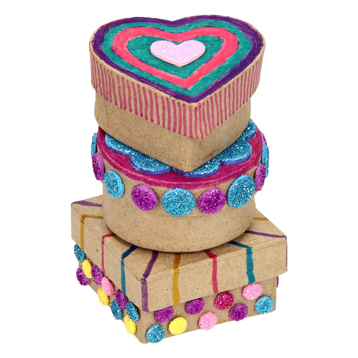 Paper Mache Storage Boxes Small, 6 pcs.